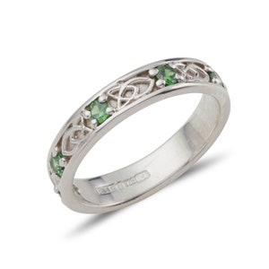 Jonc celtique Jenna avec pierres de naissance en argent sterling