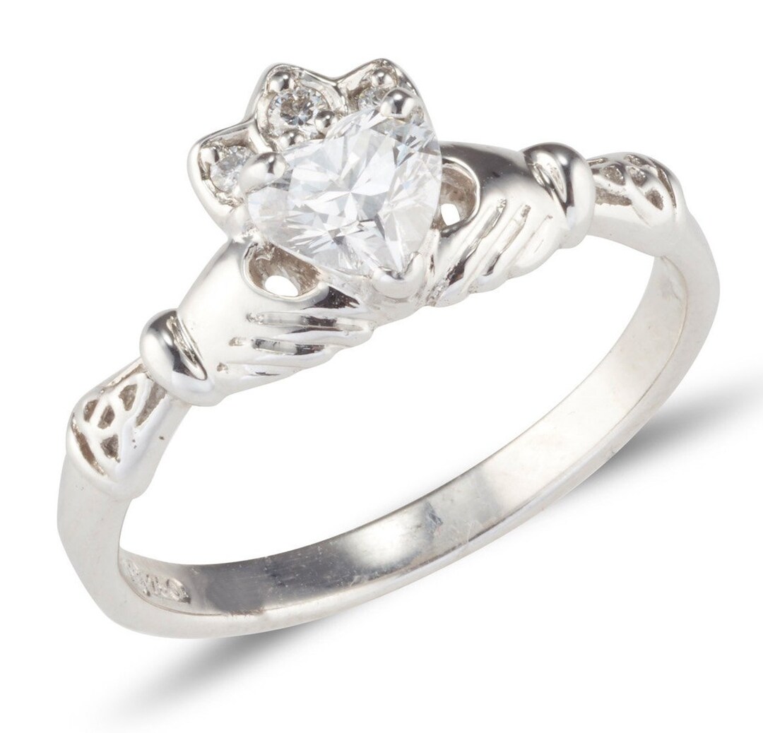 Bague Claddagh En Diamant Rose