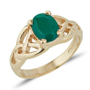 Celtic Trinity Knot Birthstone Ring in Gold