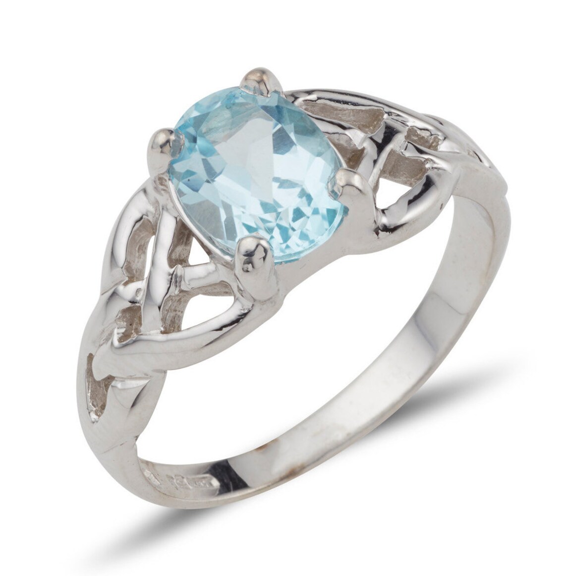 Celtic Knot Birthstone Ring Sterling Silver Etsy