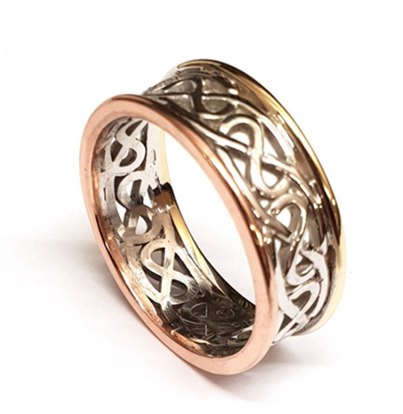 Celtic Ring in 2 Colour Gold Etsy