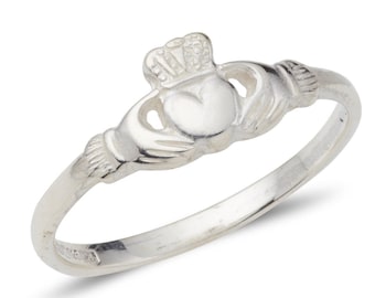 Claddagh ring in White Gold small head