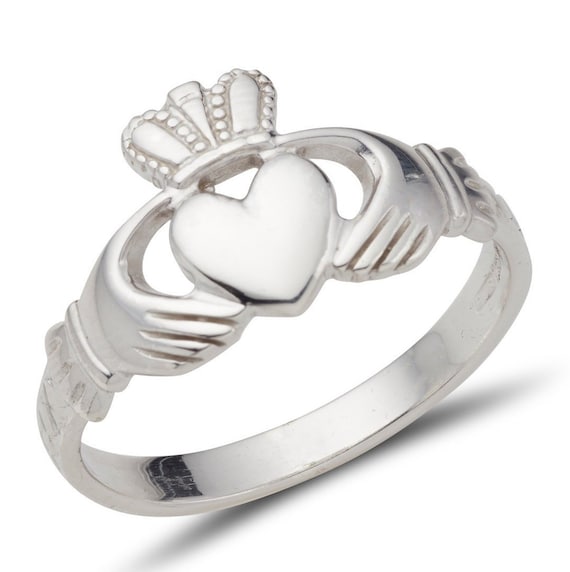Ladies Platinum Claddagh Ring Etsy