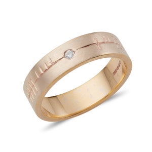 Red Gold Wedding Ring with Ogham Engraving