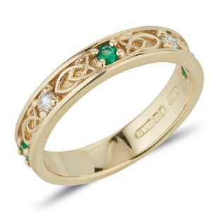 Gold Jenna Celtic Band with Gemstones