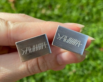 Sterling Silver Cuff-Links with Ogham Engraving