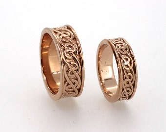 Rose Gold Celtic Lover's Knot Ring Set