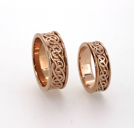 Rose Gold Celtic Lover's Knot Ring Set Ireland