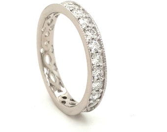 Platinum Filigree Band with Diamonds