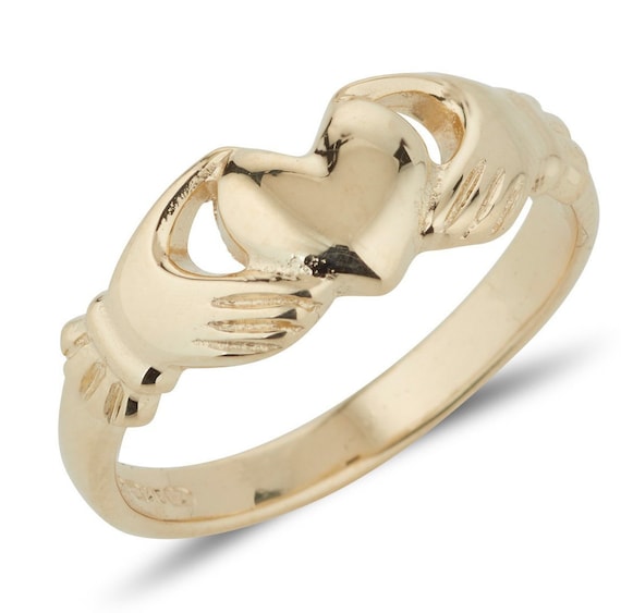 Buy Gold Dainty Claddagh Ring With Precious Stone Online in India - Etsy