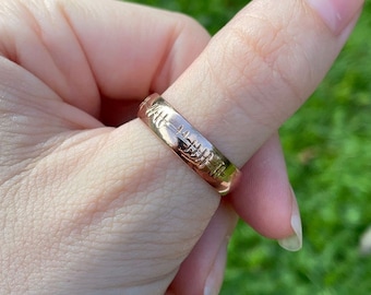 Rose Gold Wedding Ring with Ogham Engraving