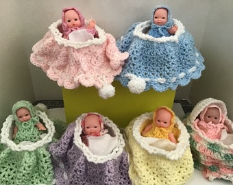 BACK IN STOCK! Child’s Purse Cradle with posable baby doll - choice of colors!