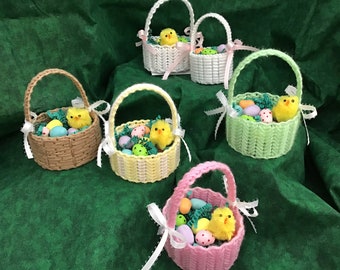 Easter Baskets - doll/decor sized - Choice of Color - sized for popular 18” and 15” or Similar dolls