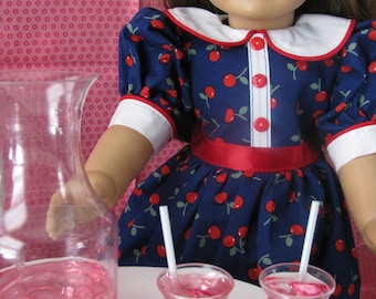 Doll Food - 2 Strawberry Lemonade w/Carafe - sized for American Girl or Similar