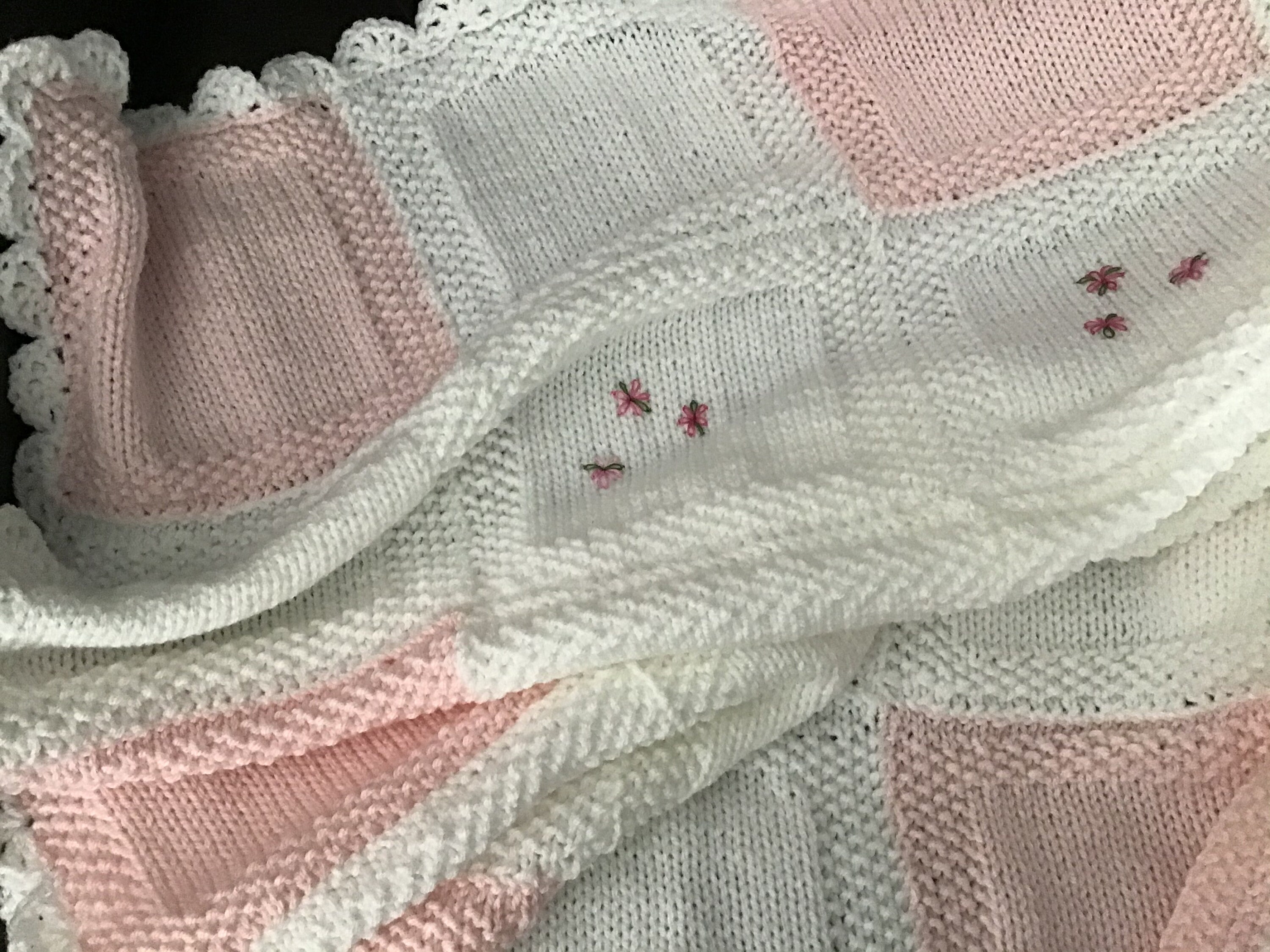 Hand knit and embroidered baby blanket color choice Etsy