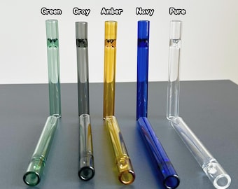 Chillum de vidrio coloreado soplado a mano de 4 pulgadas - Pieza artística única de vidrio - Accesorio único para tabaco