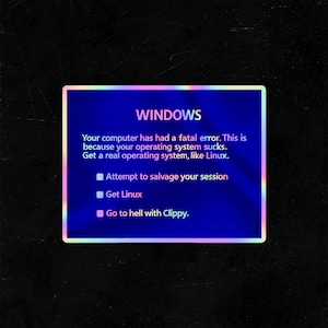 Windows 95 Error Sticker – Retro Tech Vinyl Decal Inspired by 90s & Y2K Computer Culture