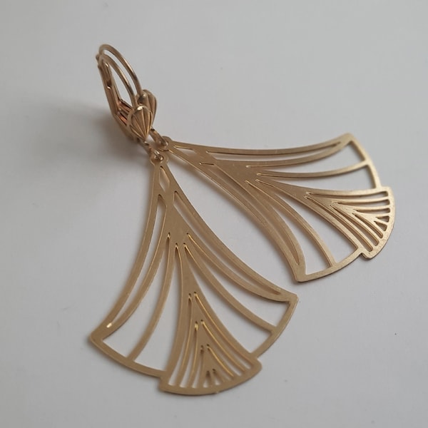 Brass Art Deco Earrings, Vintage Brass Earrings, Brass Geometric Earrings, Boho Earrings, Boho Chic Earrings, Earrings For Women, Gift Idea