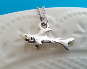 Silver Shark Necklace, Shark Pendant, Fish Necklace, Small Shark, Jaws, Shark Pendant