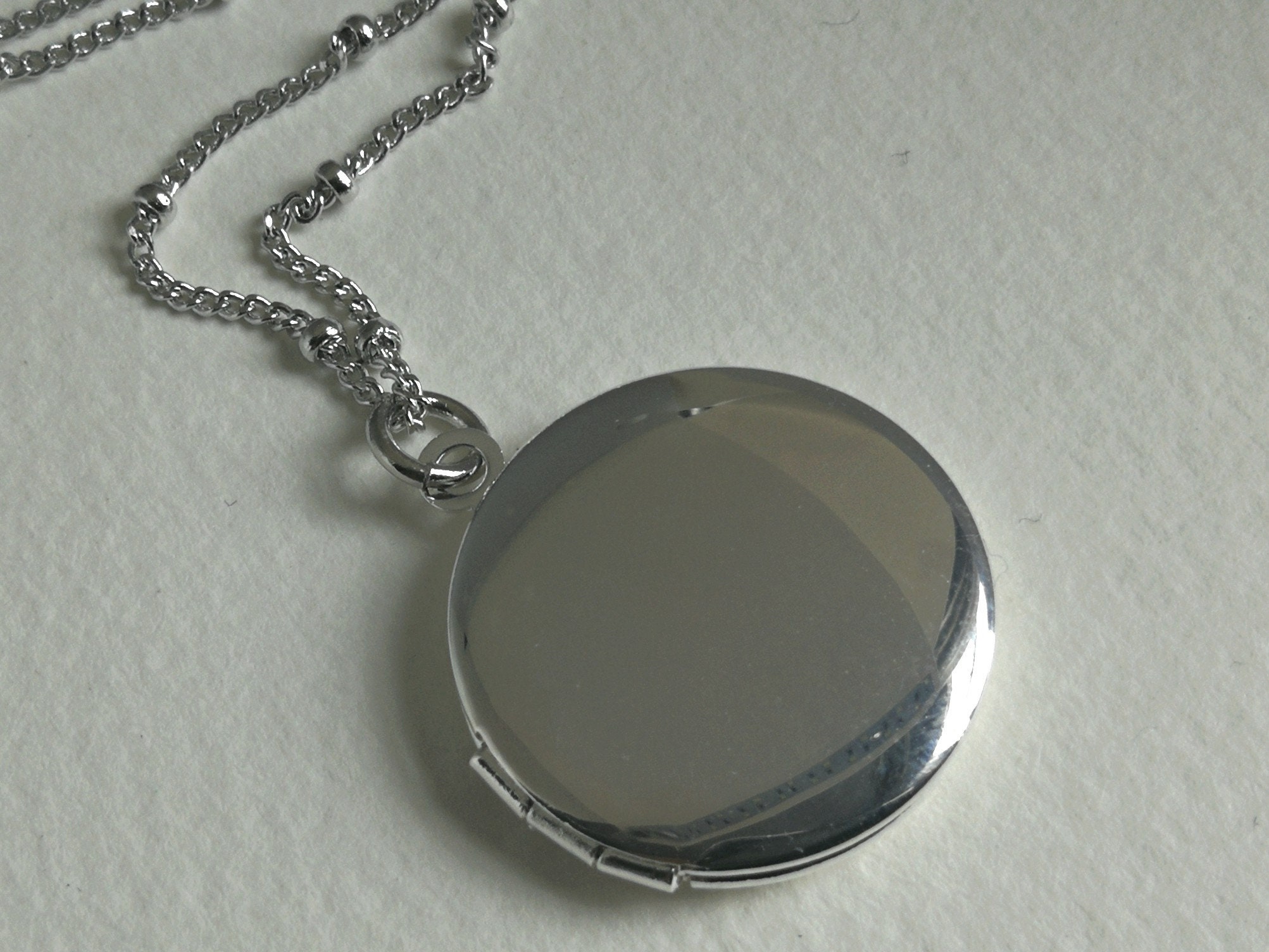 Locket Necklace Small Silver Locket. Keepsake Round Silver Etsy