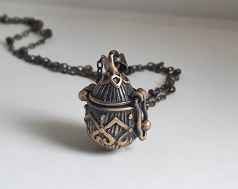 Vintage Message Locket. Secret Message Locket. Bronze Locket. Teardrop Locket. Custom Message Gift. Keepsake Necklace. Bohemian Necklace