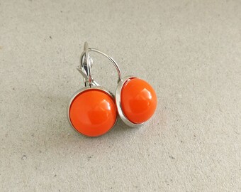 Boho Earrings Rectangle Orange Earrings Lightweight 3.75 Inch Long Boho Earrings Rectangle Orange Earrings Lightweight 3.75 Inch Long