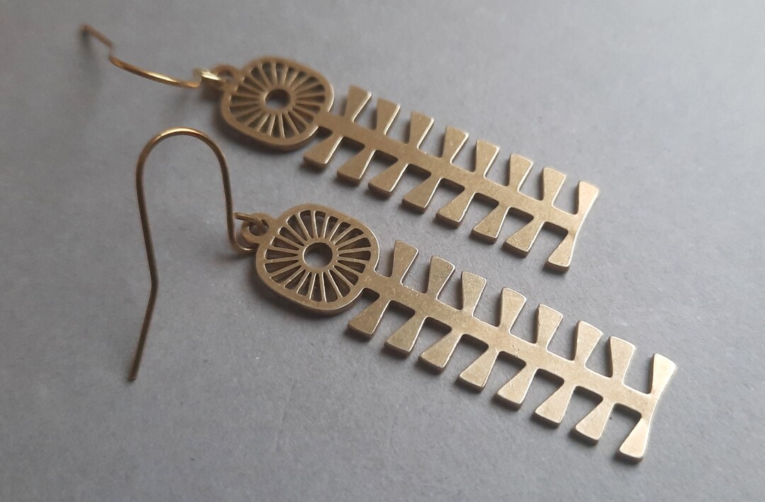 Floral Brass Gold Earrings for Women main image 0