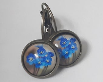 Forget-Me-Not Earrings. Floral Earrings. Vintage Earrings. Blue Flower Earrings. Something Blue Earrings. Boho Chic Floral Jewellery