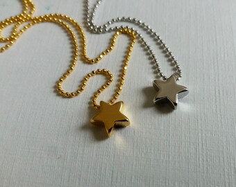 Gold Star Necklace. Silver Star Necklace. Star Choker. Small Star Charm Necklace. Minimalist Necklace. Dainty Necklace. Star Jewellery