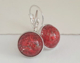 Real Flower Earrings. Burnt Orange Earrings. Autumn Earrings. Fall Earrings. Nature Earrings. Gift Idea. Christmas Gift