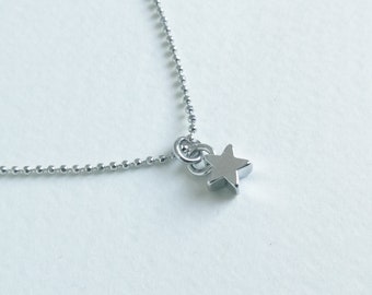 Tiny Silver Star Necklace. Tiny Star Charm Necklace. Minimalist Necklace. Dainty Necklace. Gift Idea. Star Necklace. You are A Star