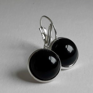 Black Agate Earrings. Classic Earrings. Black Earrings. Simple Earrings. Small Earrings. Black Stone Earrings. Art Deco Earrings. Gift Idea