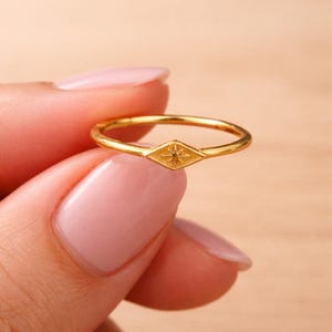 Minimalist Gold Star Ring, Dainty Celestial Ring, Tiny Star Band Ring, Stacking Ring, Boho Jewelry, Everyday Gold Ring, Gift for Her