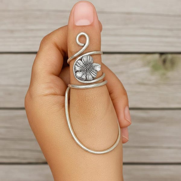 Arthritis thumb MCP splint brass and sterling silver 925, EDS splint ring
