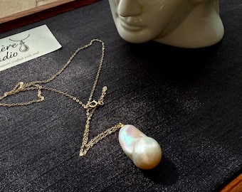 Baroque Pearl Pendant Necklace 14K Gold Filled Handmade Pearl Jewelry | Dainty Necklace for Women | Birthday Wedding Anniversary Gift