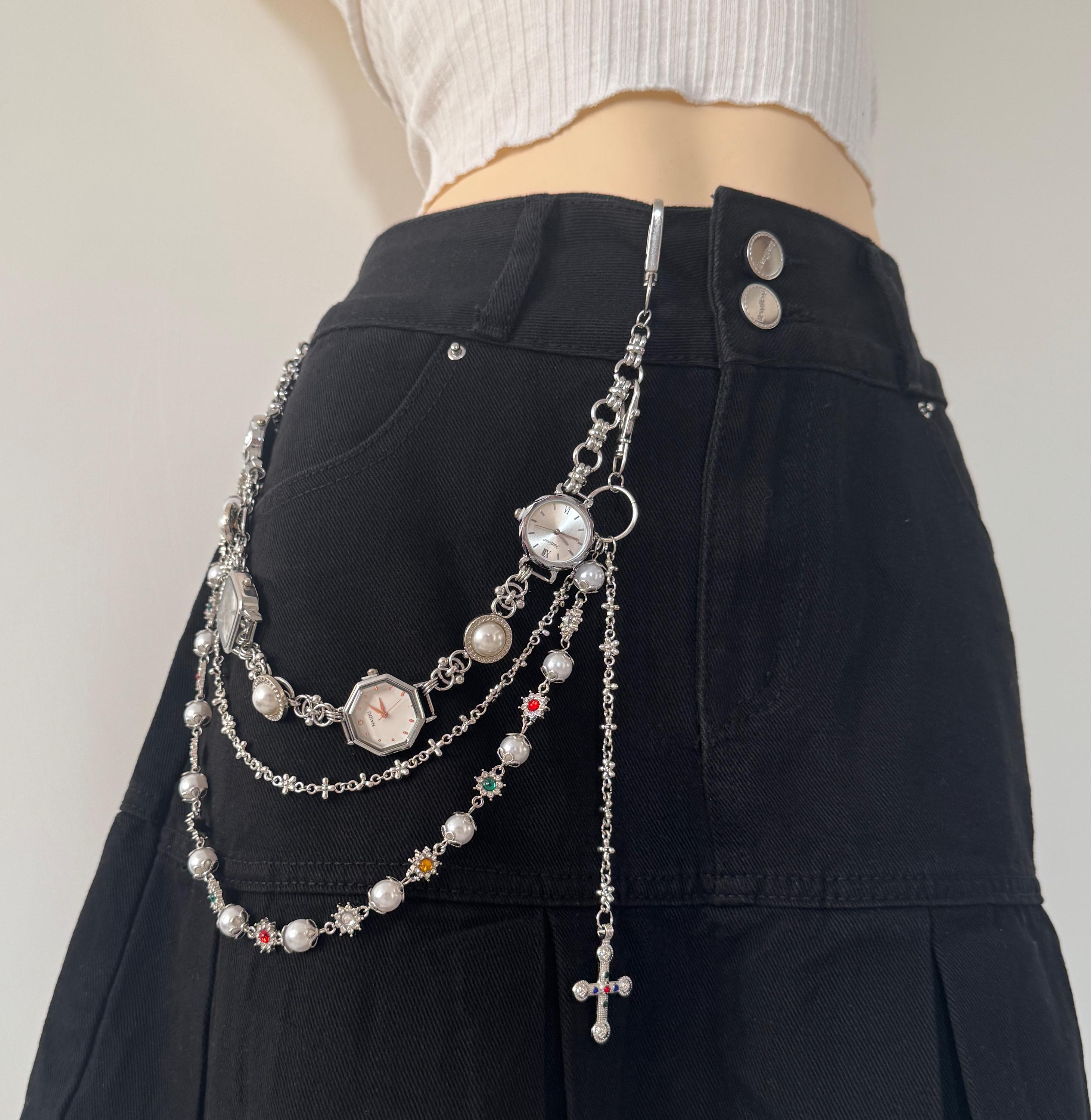 Jeans Belt Pearls with charms Pants Pearls Belt - Etsy main image 2