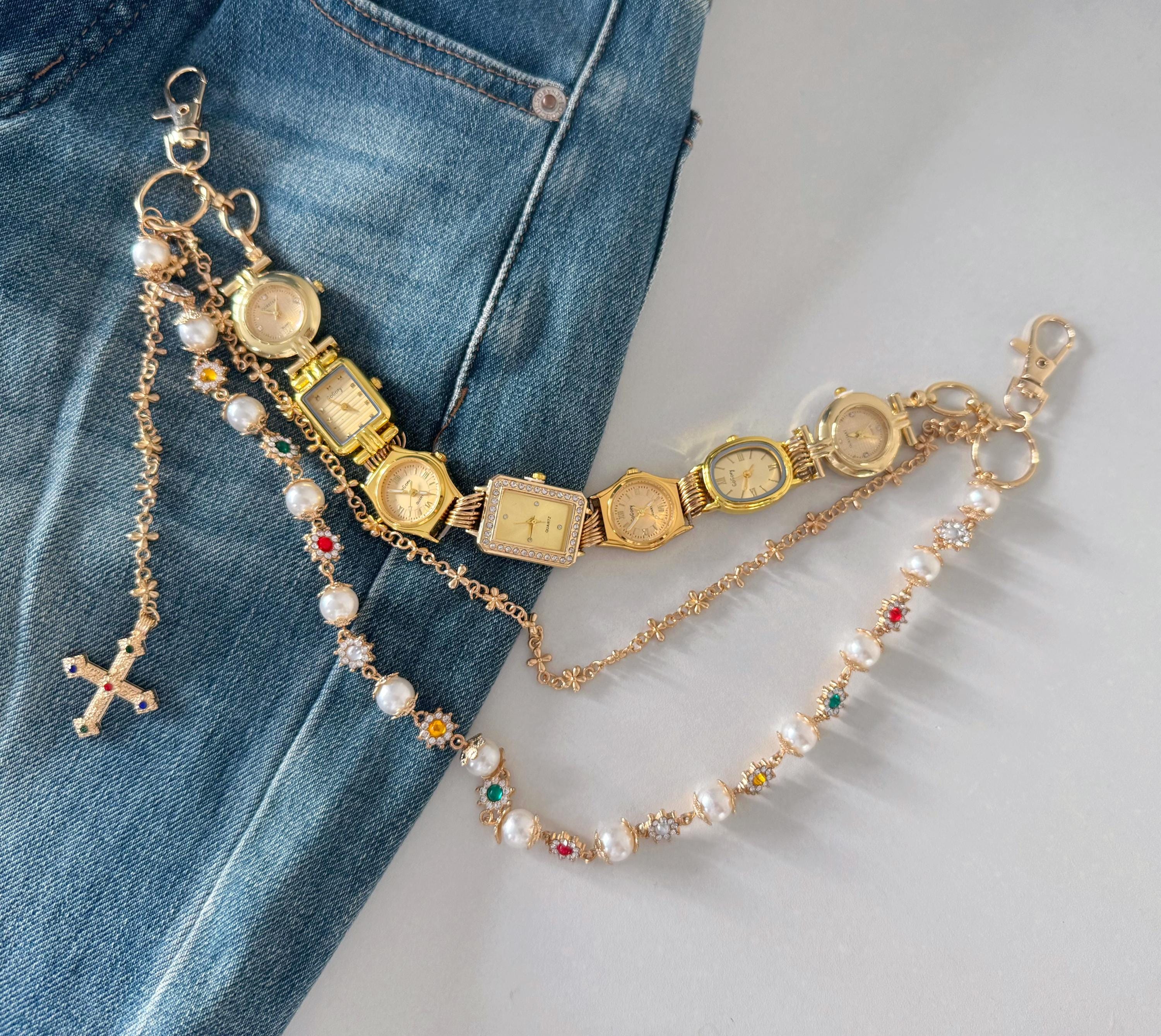 Watch Face Pants Chain, Layered Chain Jeans Accessory,vintage Street ...