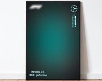 Mercedes-AMG F1 W14 E Performance / Compatible con F1 Technic 42171 / Impresión digital / Arte digital para póster de pared / Póster de Fórmula 1