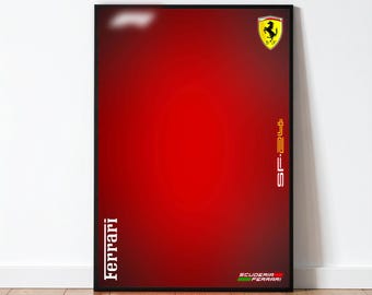 Ferrari SF-24 F1 Poster | Technic Compatible | Digital Art for Wall Poster | F1 Digital Print | Technic 42207 compatible | Formula 1 Poster