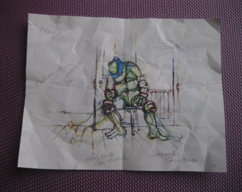 Ninja Turtles Movie Leonardo Sketch ART PRINT 8x10