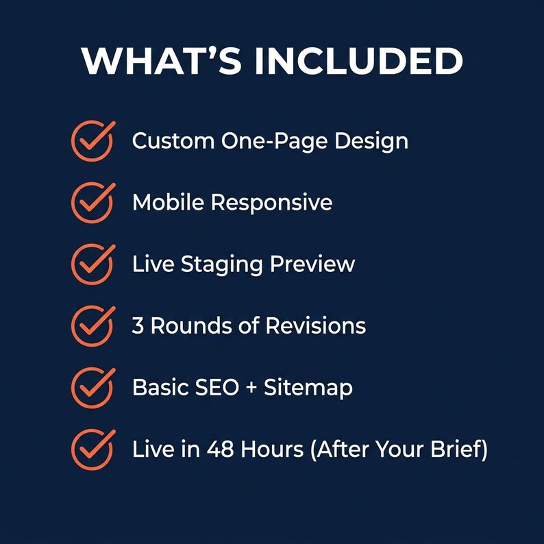 Custom One Page Website, Built in 48 Hours After Your Content, Mobile Responsive Site for Small Business and Etsy Sellers image 3