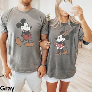 Comfort Colors® Retro Mickey Mouse Shirt, Disney Mickey Minnie Mouse Classic Pose Couple Shirt, Disney Couple Matching Shirt, Disneyland Tee image 1