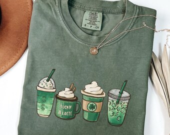 Coffee St Patricks Day Sweatshirt, Coffee Lover St Patricks Gift, Lucky Shamrock Shirt, Irish Day Gift
