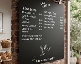Menu Board Blade Sign, Hanging Metal Board, Cafe Menu Display,, Celling Mounted Sign, Double Sided Signage,