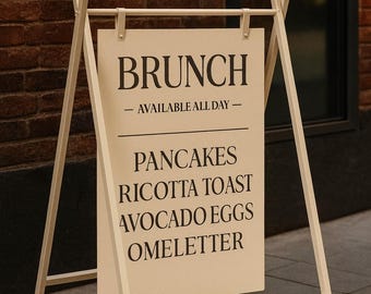 Custom A-Frame Outdoor Sidewalk Signs, Sandwich Signage, Swinging Signage, Outdoor Cafe Sign, Double Sided Sign.