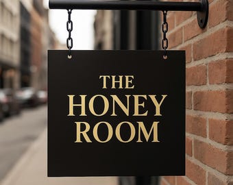 Personalized Blade Sign | Custom Hanging Store Sign | Outdoor Shop & Cafe Signage | Double-Sided Business Display