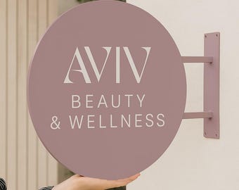 Custom Double-Sided Metal Blade Sign: Outdoor Storefront Sign