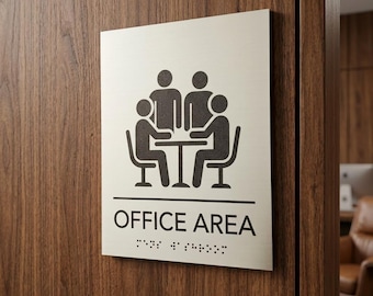 ADA signs with Braille, Business Accessible Signage, ADA Wall Sign, Office Sign, crylic Ada Sign, Custom signage, Tactile Office Sign.