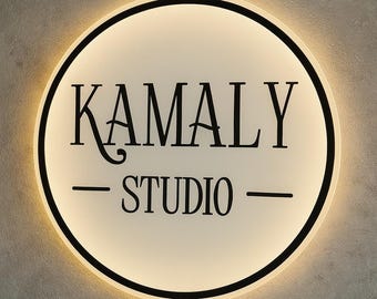 Custom LED Acrylic Neon Sign | Personalized Business Logo Sign | Modern Acrylic Wall Sign for Office, Salon & Boutique