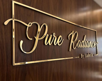 Custom Logo Sign for Business, Laser Cut Logo Sign, 3D Office Wall Decor,  Beauty Salon Sign, Metal Logo Sign.